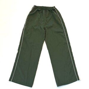 green track pants w/ adjustable hems